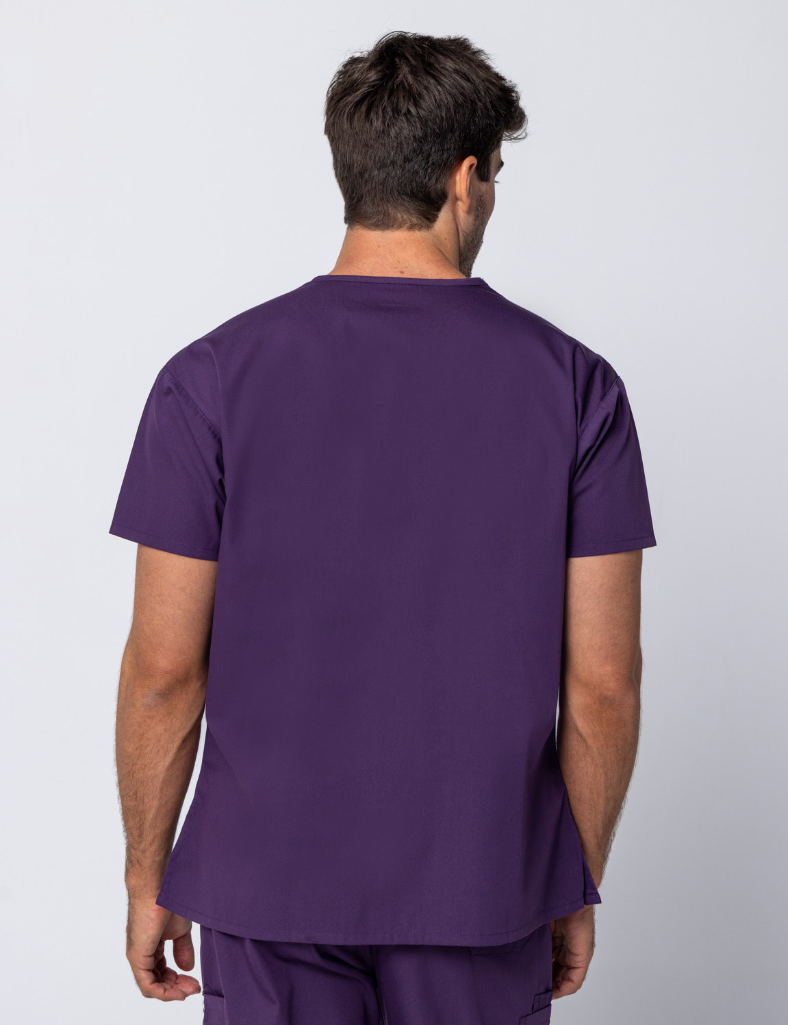 Men's 4 Pocket Scrub Top - Aubergine - 4X large - 1