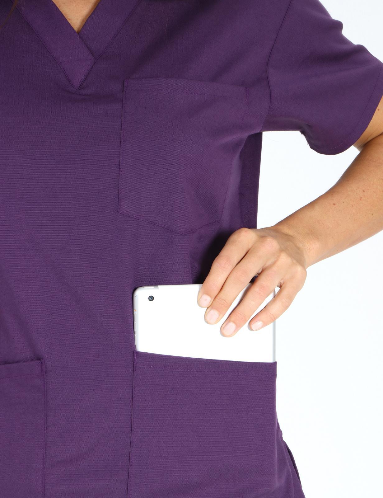 4 Pocket Scrub Top - Aubergine - 5X Large - 1