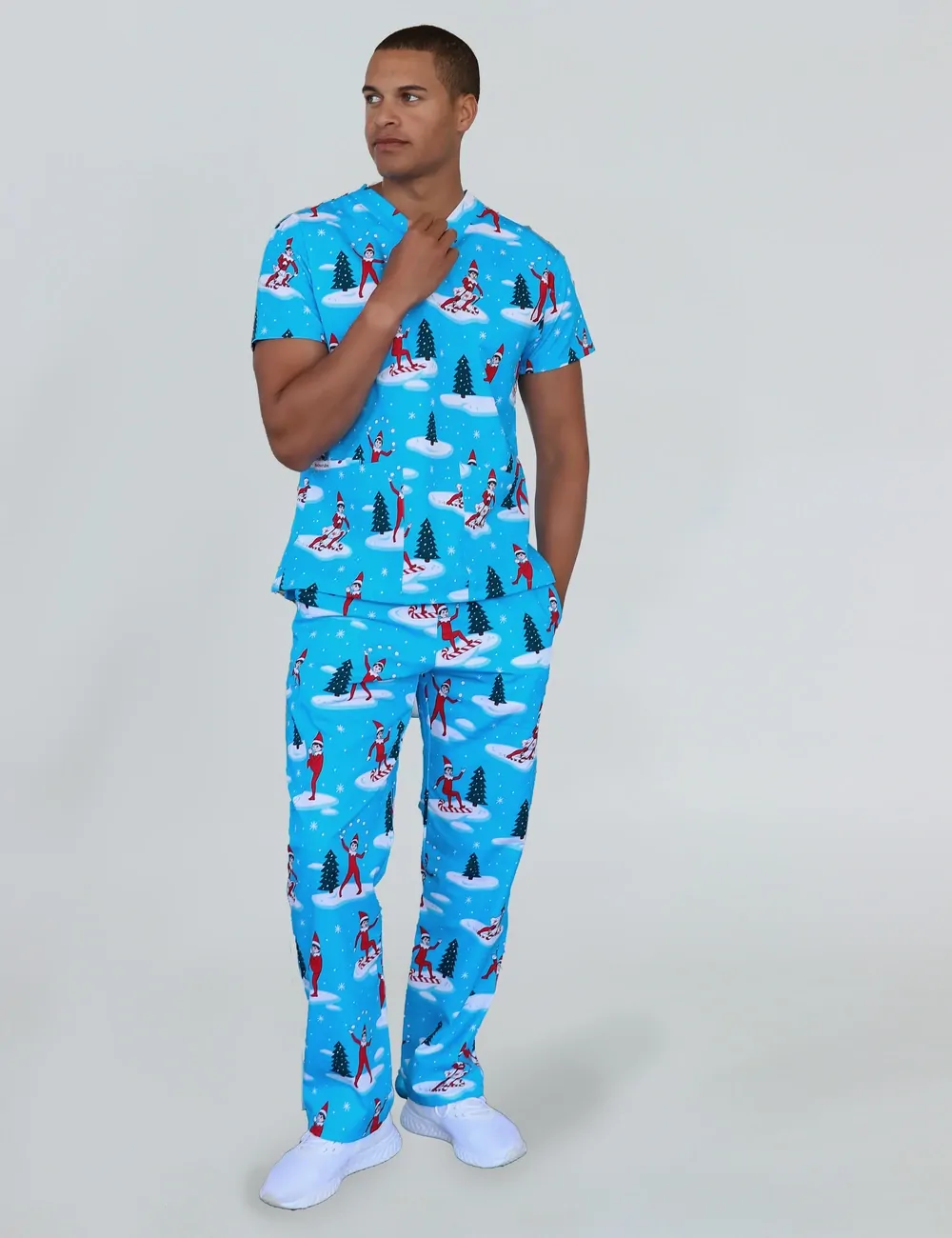 Christmas is Better with Us Men's Classic Scrub Top featuring The Elf on the Shelf® - XXS - 1