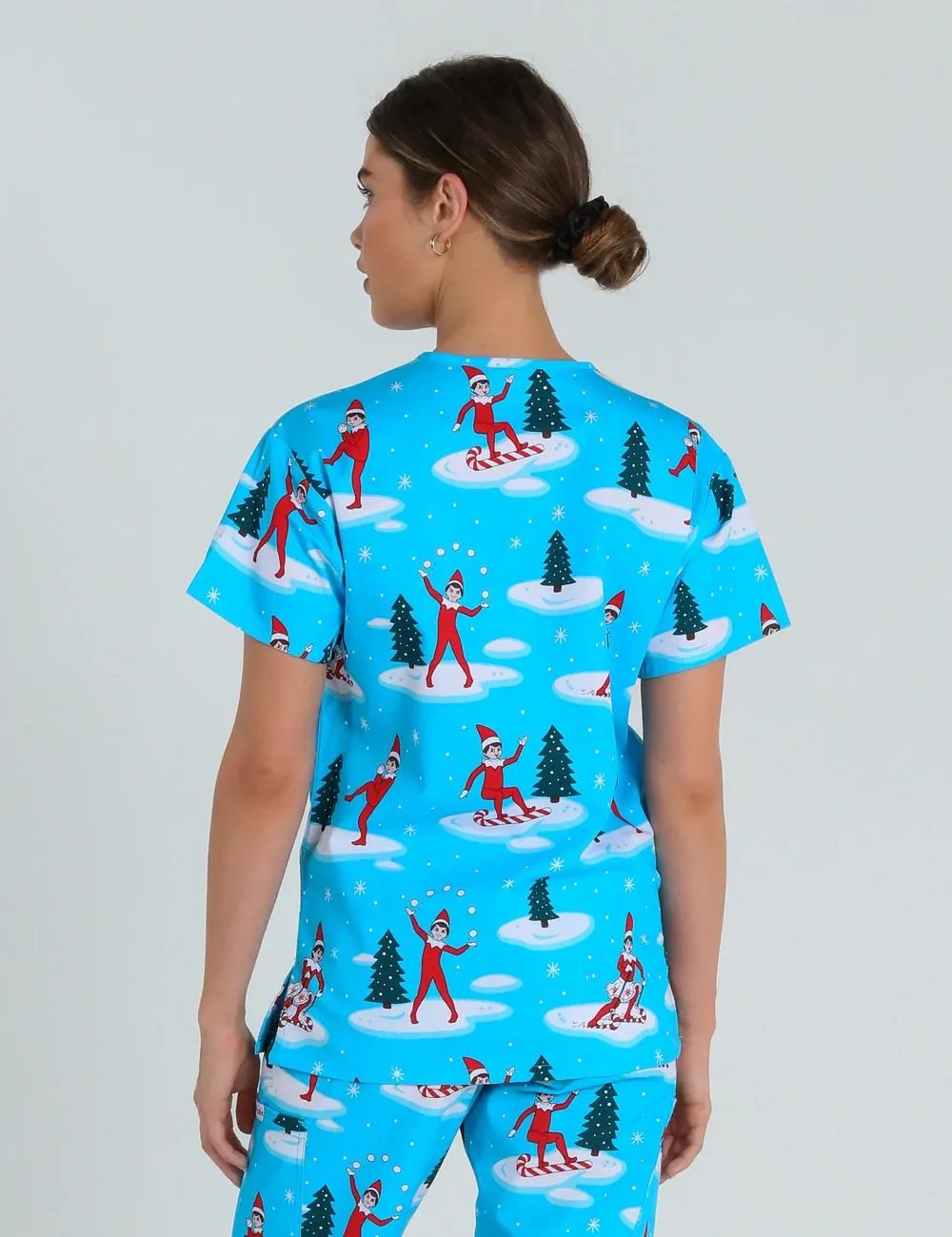 Christmas is Better with Us Women's Classic Scrub Top featuring The Elf on the Shelf® - XXS - 1