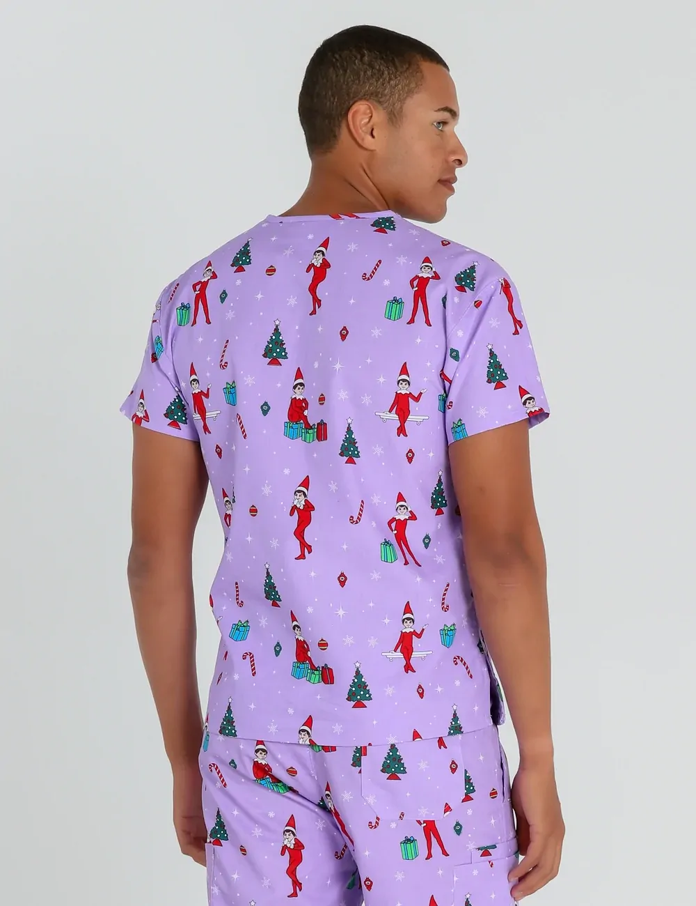 It's Christmastime Men's Classic Scrub Top featuring The Elf on the Shelf® - XXS - 1