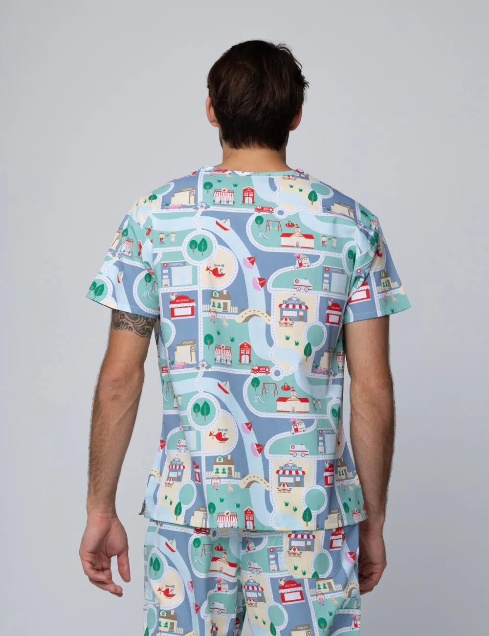 All Roads Lead To Happiness Classic Scrub Top - L - 1