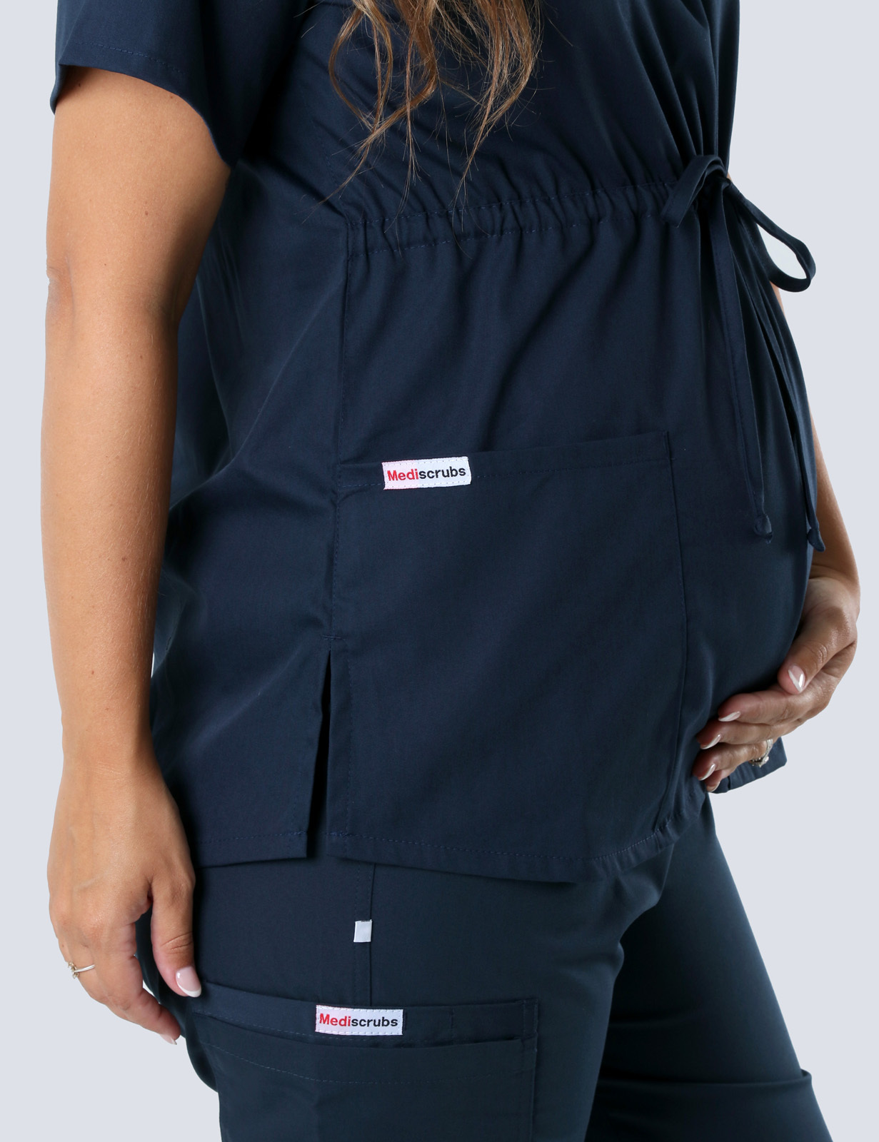 Maternity Scrub Top - Navy - Medium - 1