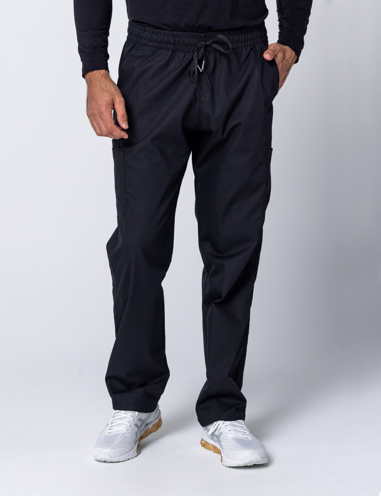 Rockhampton Hospital Clinical Measurements Men's Uniform Set Bundle (4 Pocket Top & Cargo Pants in Black incl Logos) - 1