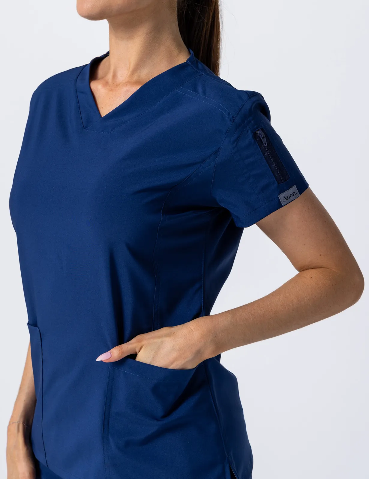 Tweed Health Super Clinic (Women's Scrub Top and Pants in Midnight Blue incl Logos) - 1