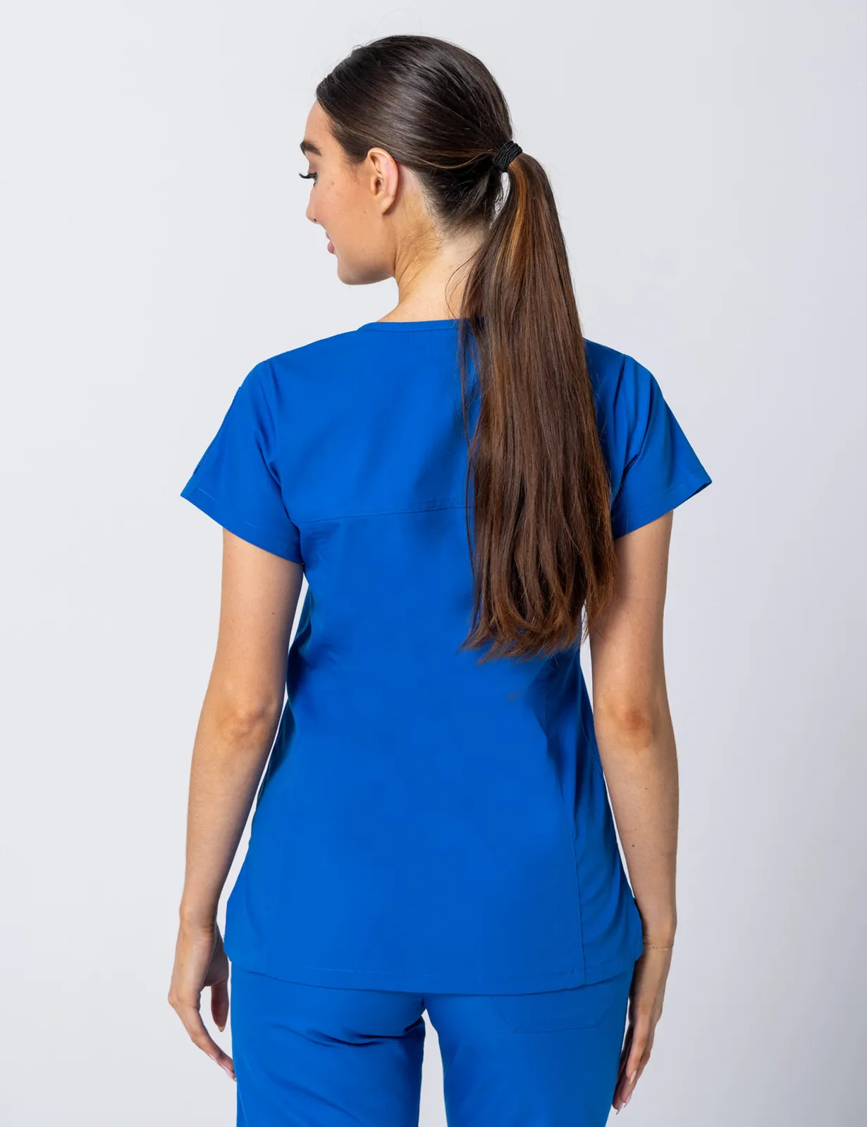 Tweed Health Super Clinic (Women's Fit Solid Scrub Top and Cargo Pants in Royal incl Logos) - 1
