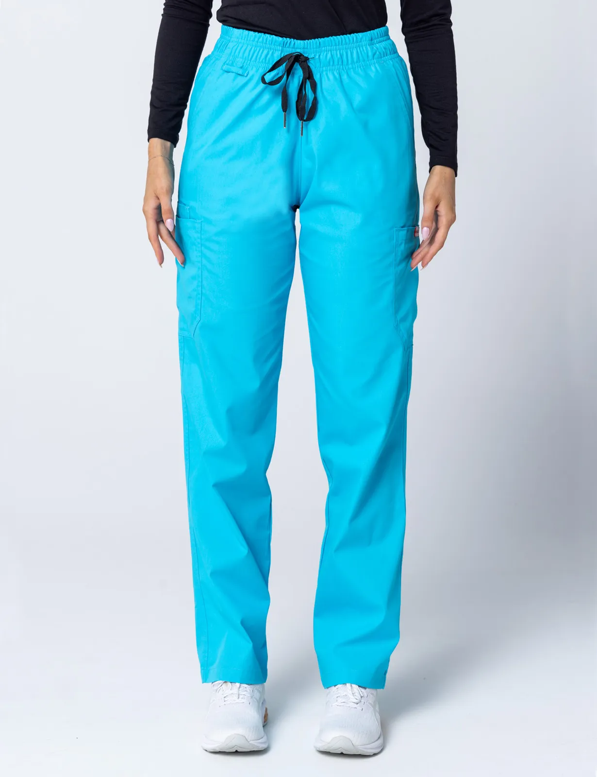 Tweed Health Super Clinic (Women's Fit Solid Scrub Top and Cargo Pants in Aqua incl Logos) - 1