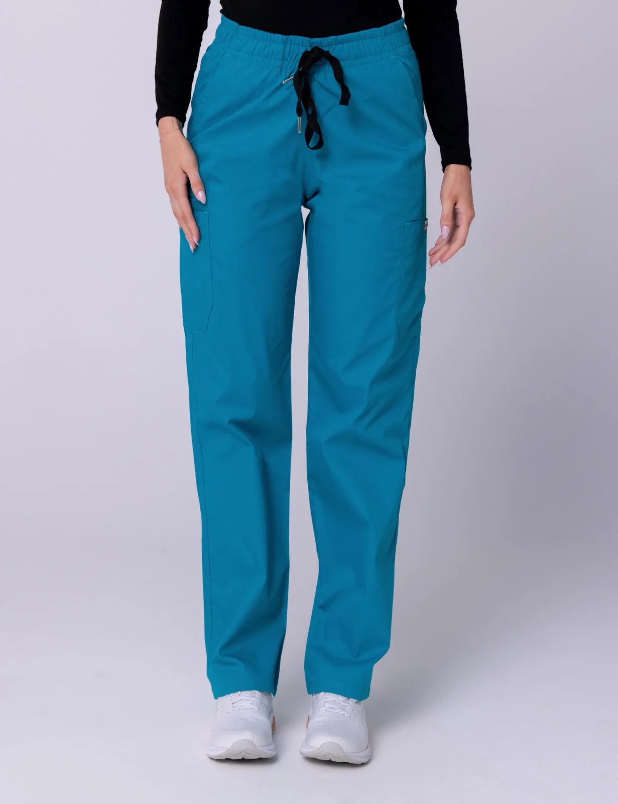 Tweed Health Super Clinic (Women's Fit Solid Scrub Top and Cargo Pants in Teal incl Logos) - 1