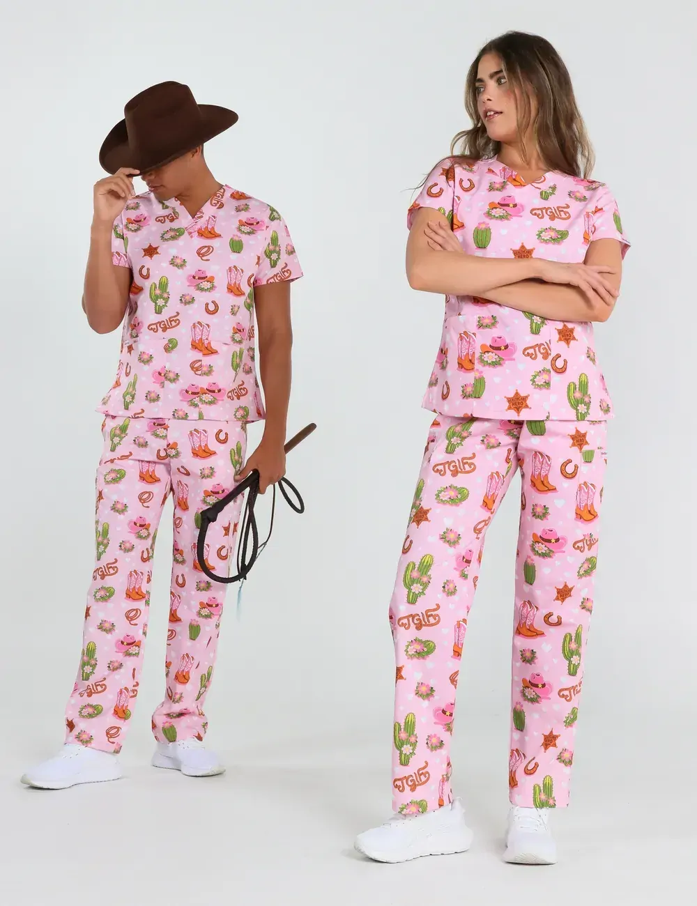 TGIF Boot Scootin' Friyay Women's Slim Fit Scrub Top - XXS - 1
