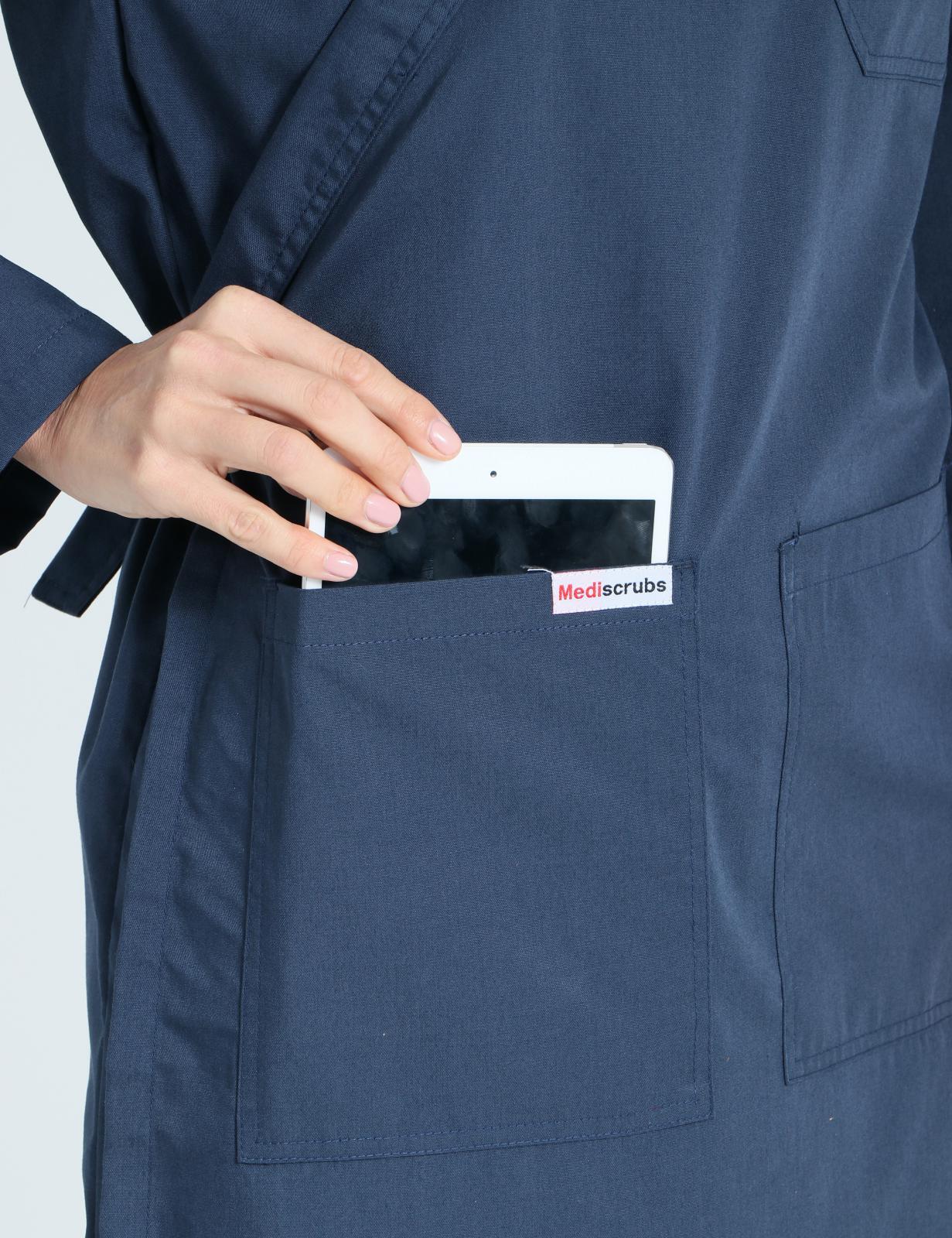 Wrap Around Lab Coat - Navy - X Small - 1