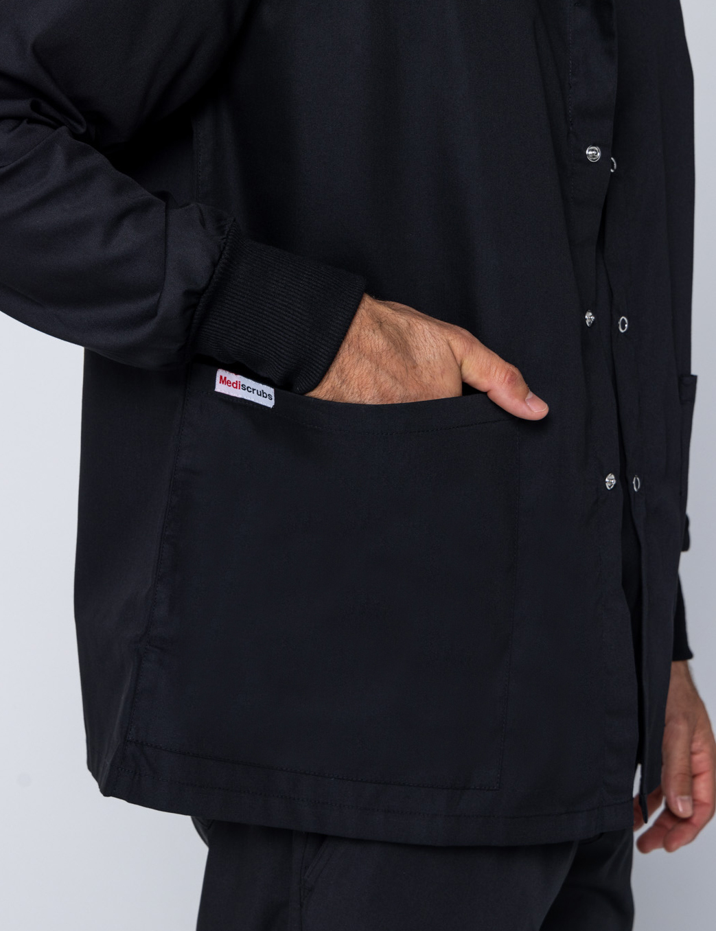 Men's Scrub Jacket - Black - Small - 1