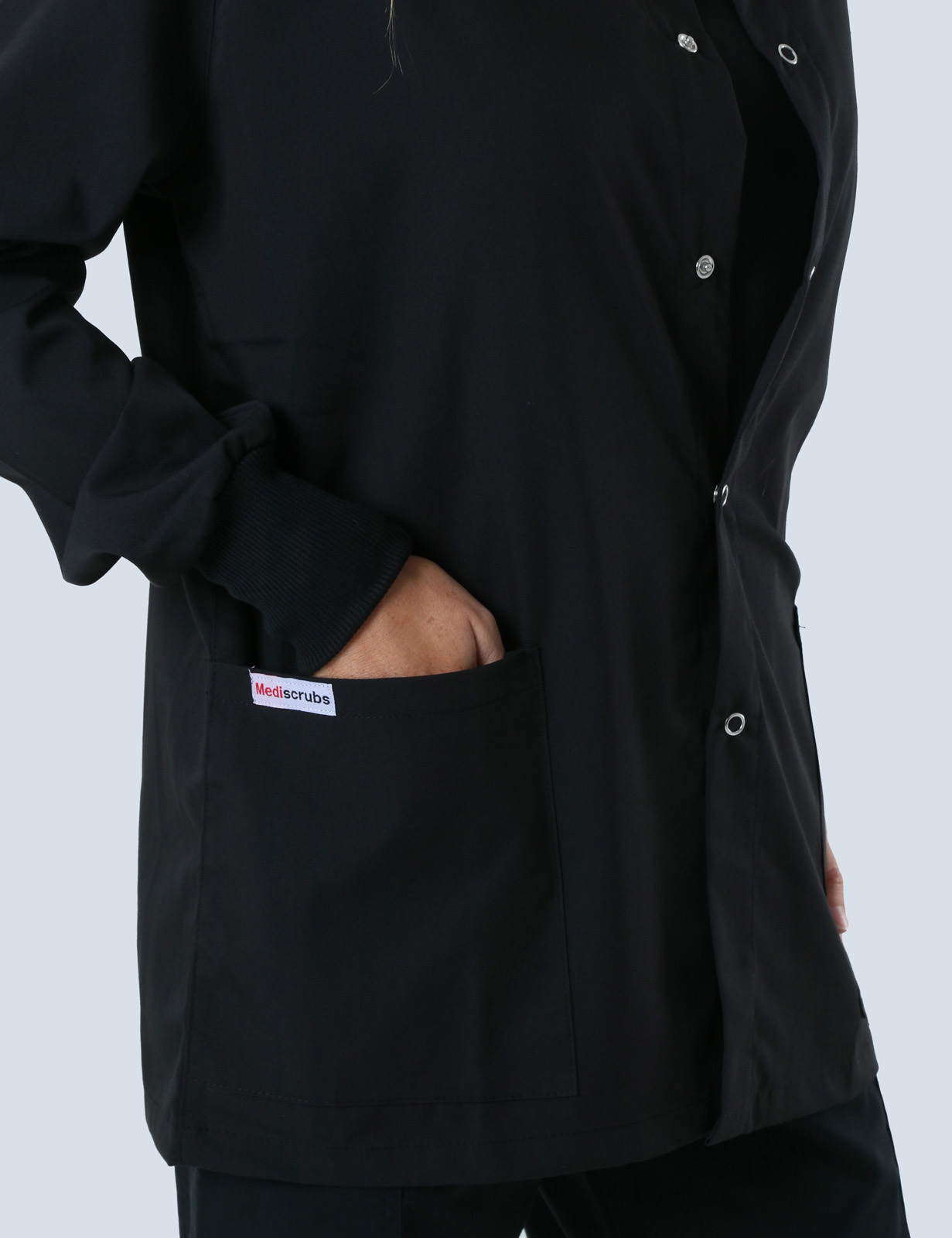 Women's Scrub Jacket - Black - 3X Large - 1