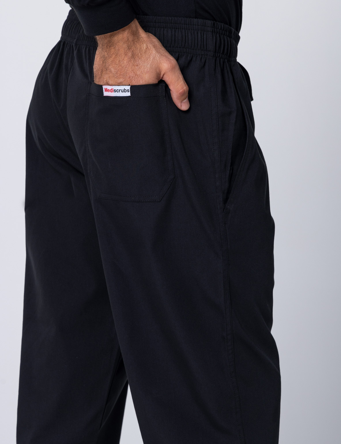 Men's Regular Cut Pants - Black - Large - Tall - 1