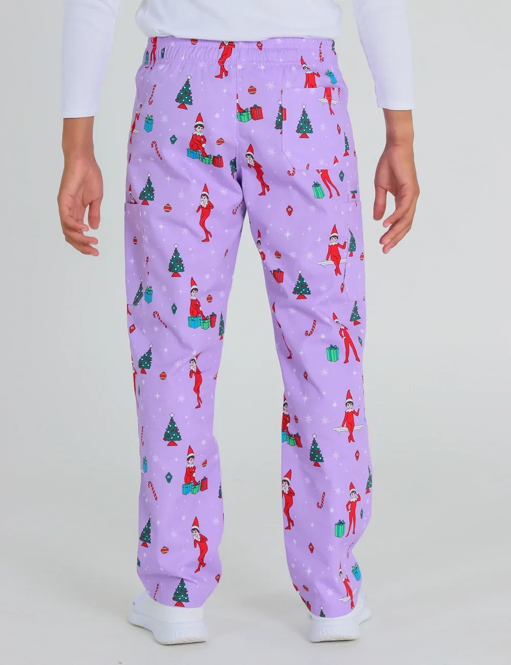 It's Christmastime Men's Cargo Scrub Pants featuring The Elf on the Shelf® - XXS - 1