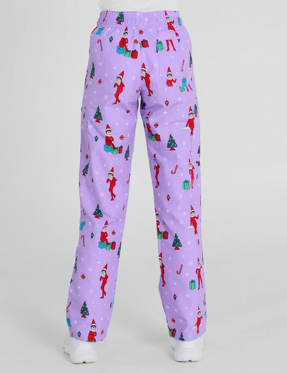 It's Christmastime Women's Cargo Scrub Pants featuring The Elf on the Shelf® - XXS - 1