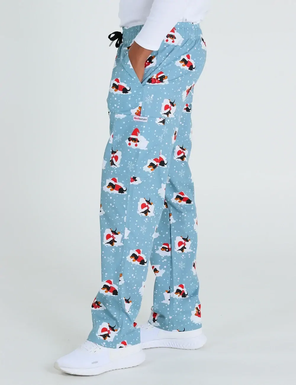 Dachshund Doggy Christmas Snuggles Men's Cargo Scrub Pants - XL - 1