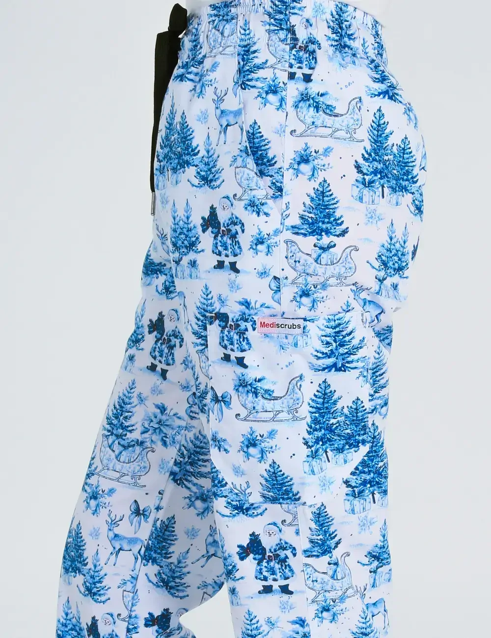 Noel Heritage Christmas Toile Women's Cargo Scrub Pants - XL - 1