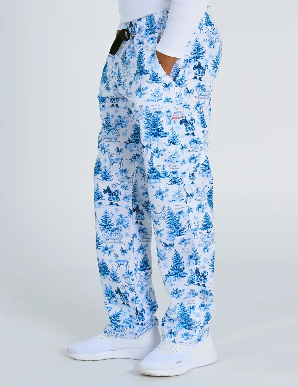 Noel Heritage Christmas Toile Men's Cargo Scrub Pants - XXS - 1