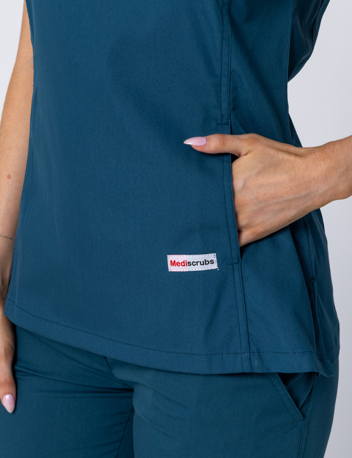 Women's Fit Solid Scrub Top - Caribbean - 2X Large - 1