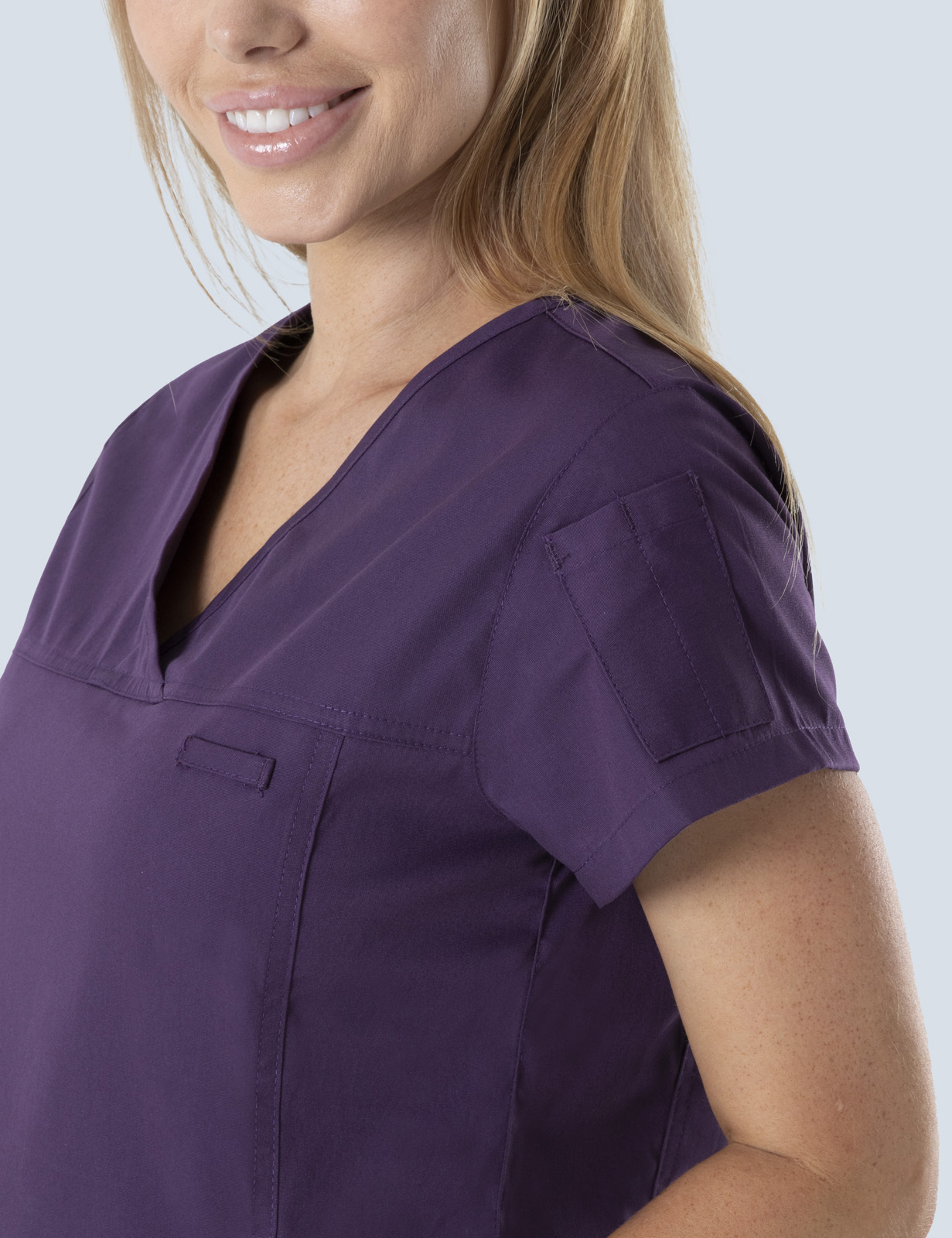 Women's Fit Solid Scrub Top - Aubergine - Large - 1