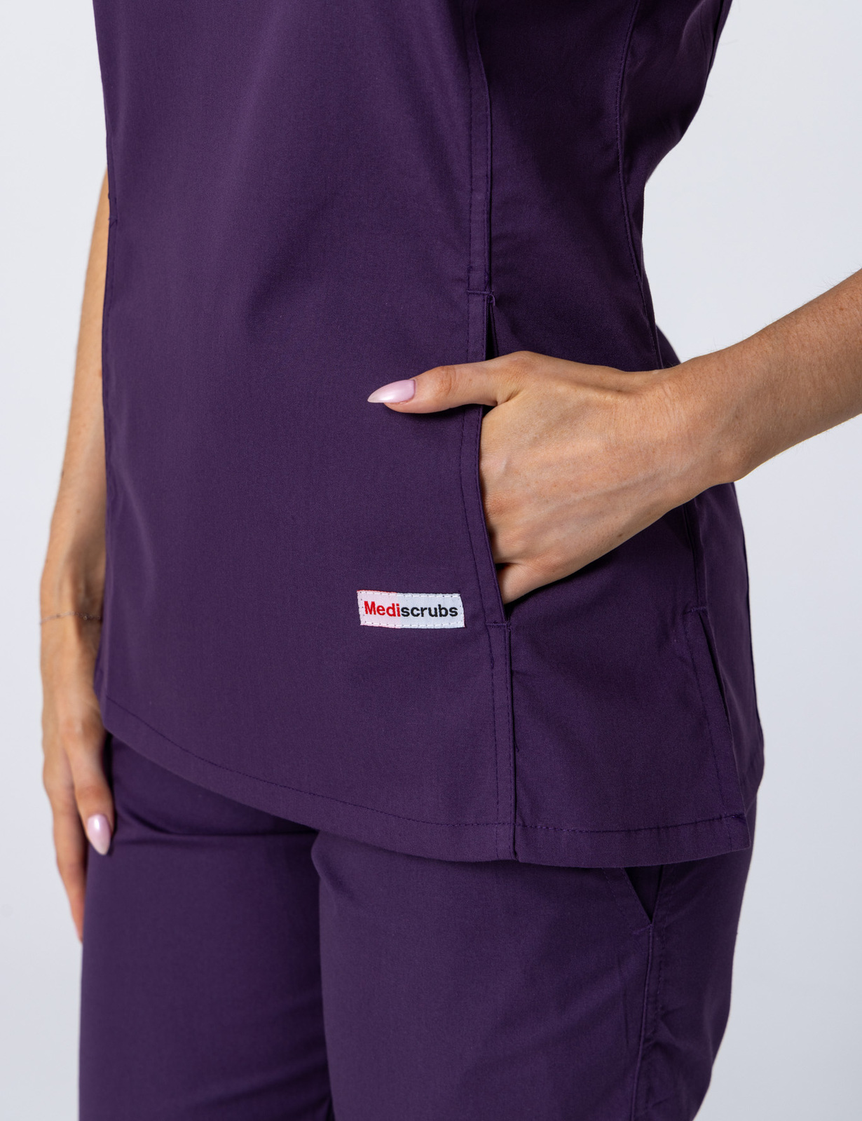 Women's Fit Solid Scrub Top - Aubergine - 3X Large - 1