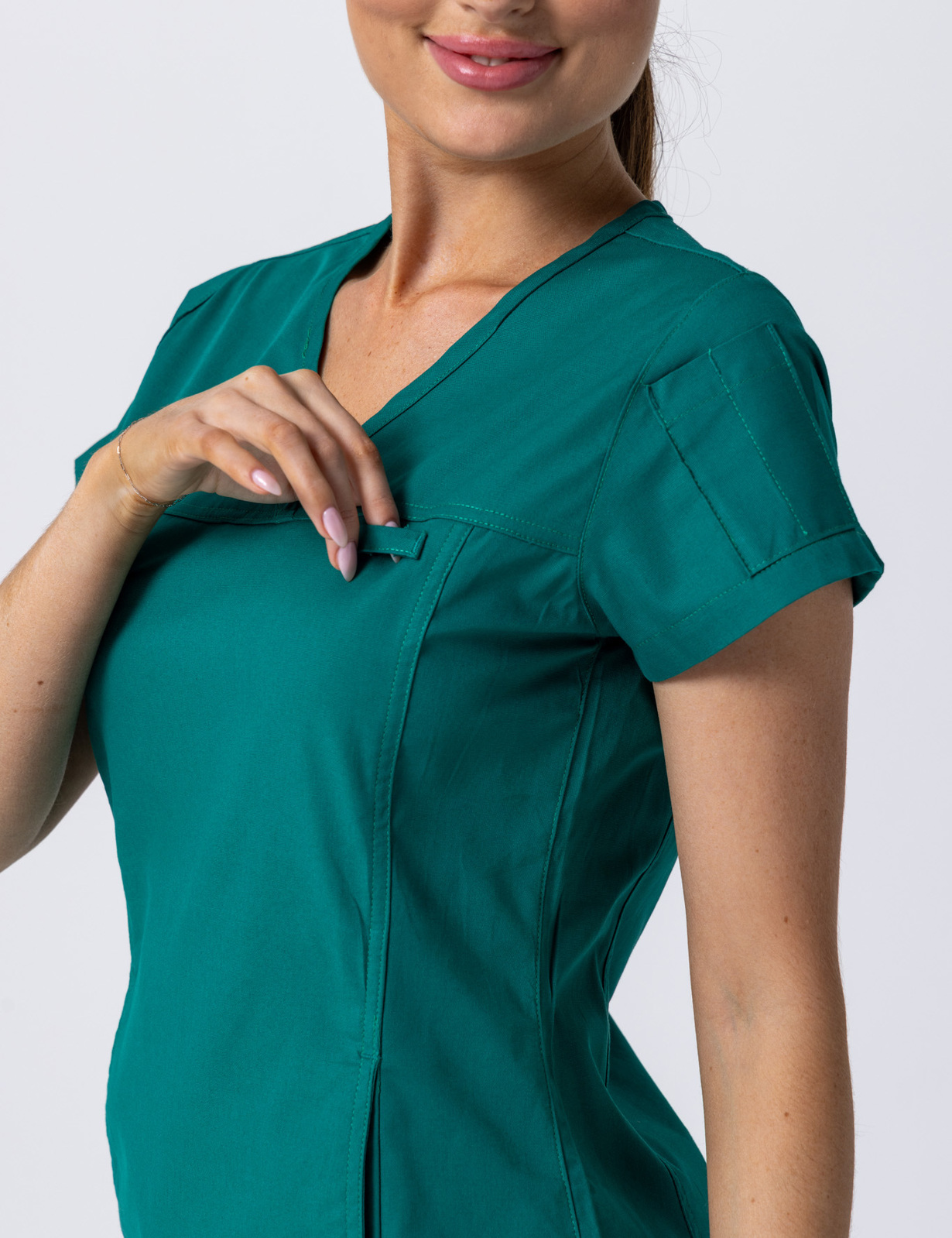Women's Fit Solid Scrub Top - Hunter - 3X Large - 1