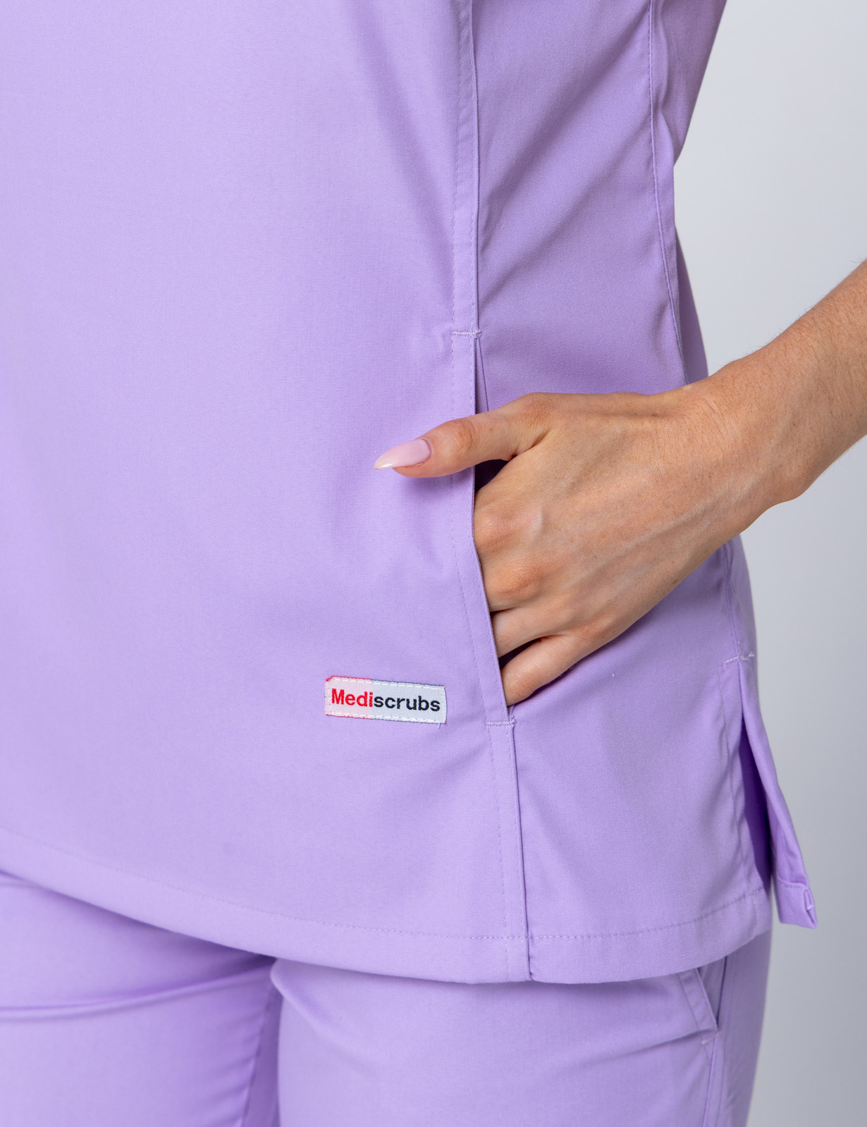 Women's Fit Solid Scrub Top - Lilac - X Small - 1