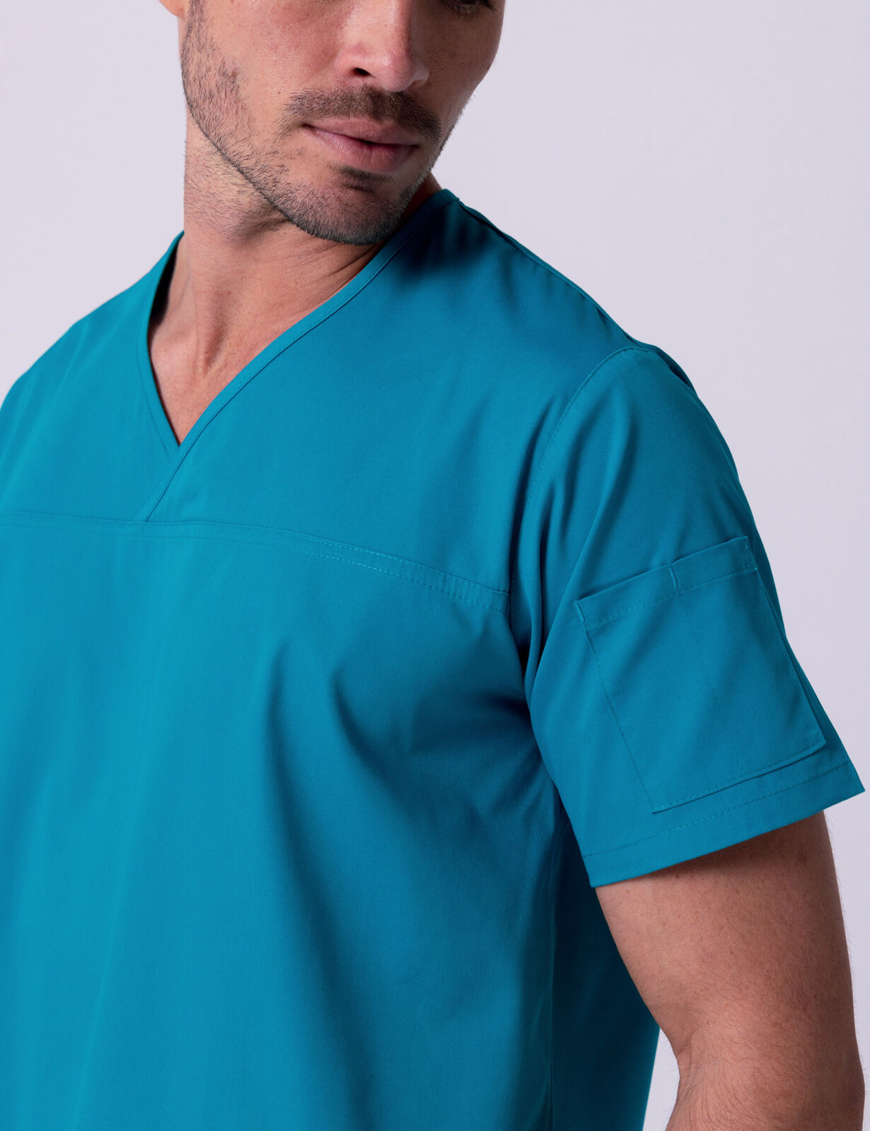 Men's Fit Solid Scrub Top - Teal - 4X large - 1