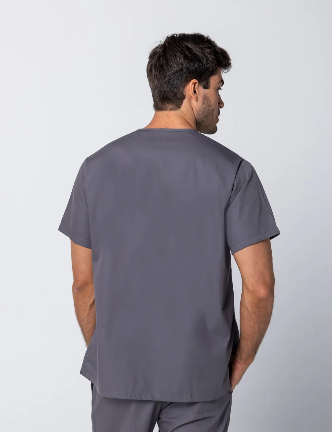 Men's Fit Solid Scrub Top - Steel Grey - 4X large - 1