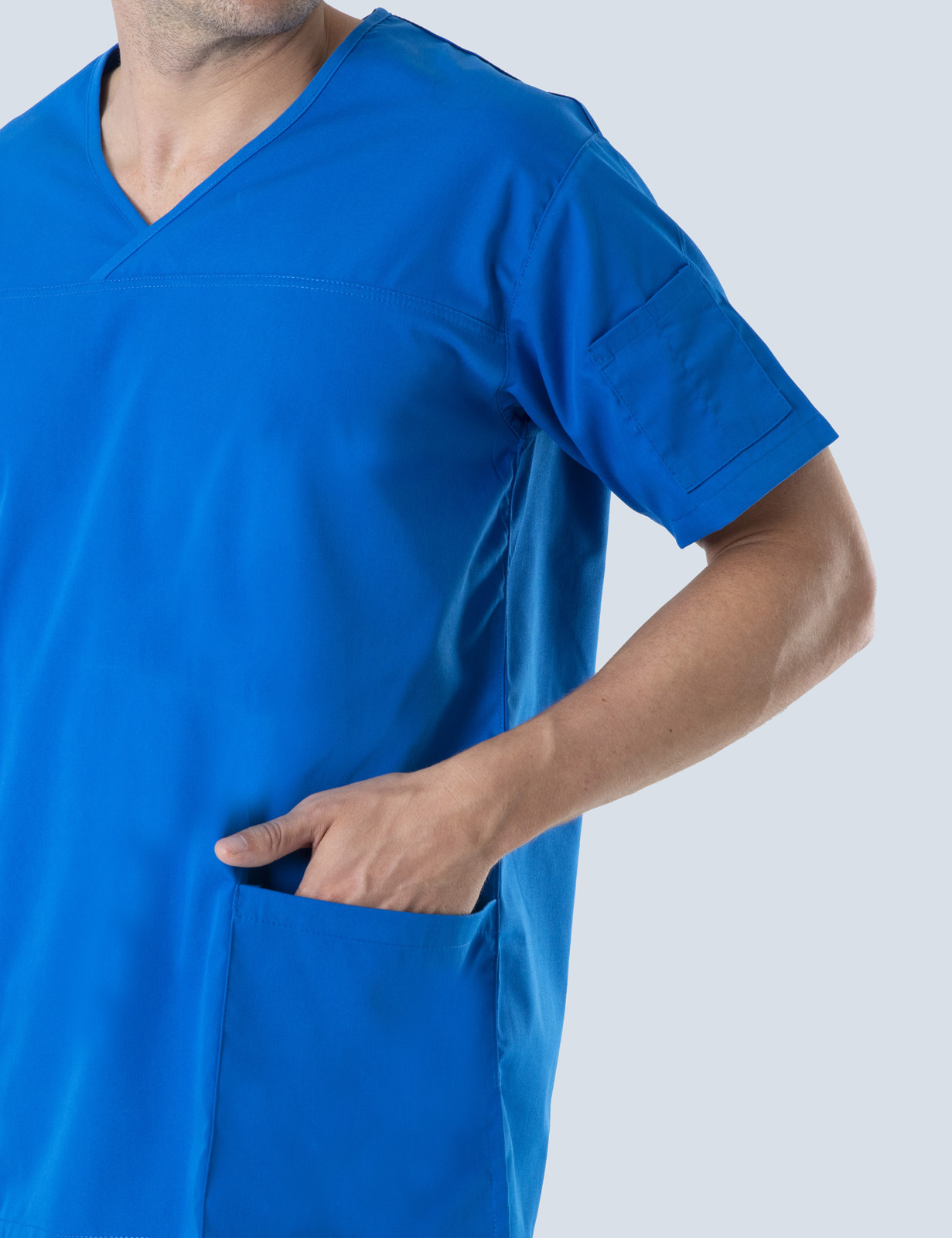 Men's Fit Solid Scrub Top - Royal - Small - 1