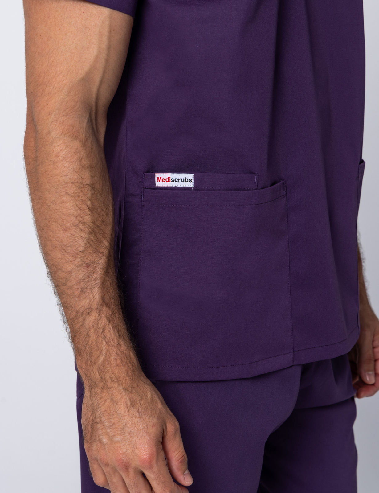 Men's Fit Solid Scrub Top - Aubergine - X Small - 1