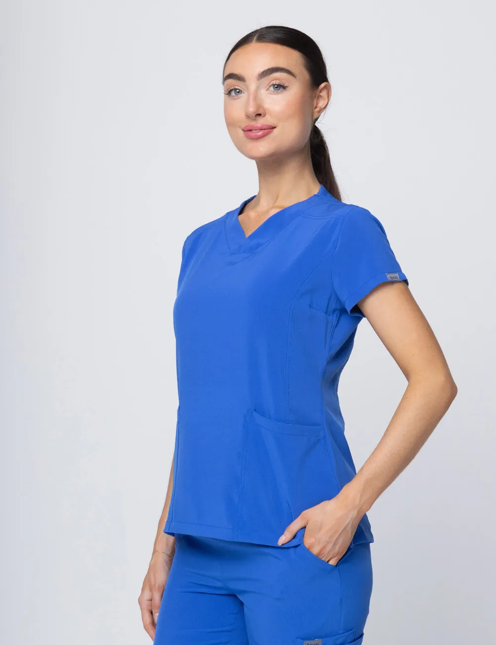 Anon Women's Scrub Top (Whisper Collection) - Electric Blue - XXS - 1
