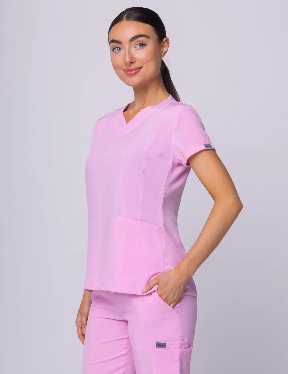 Anon Women's Scrub Top (Whisper Collection) - Pink Frosting - XXS - 1