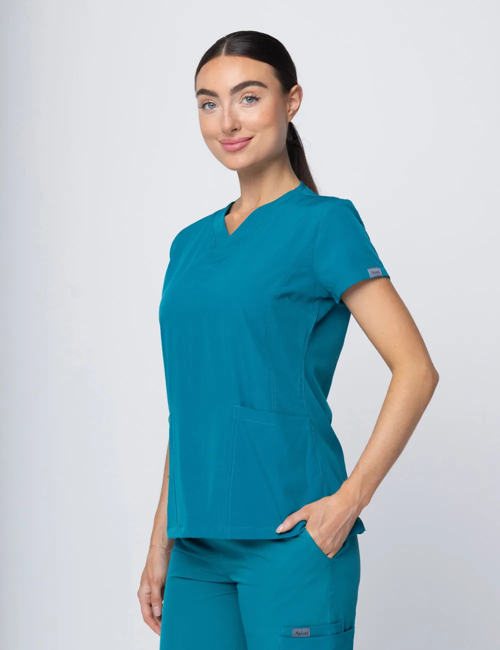 Anon Women's Scrub Top (Whisper Collection) - Emerald Tide - XL - 1