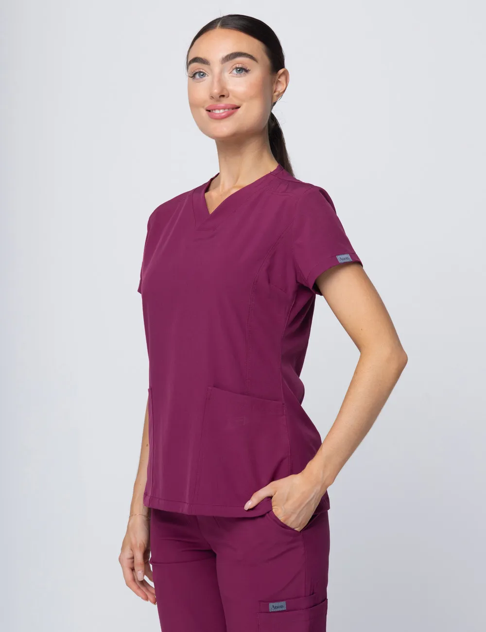 Anon Women's Scrub Top (Whisper Collection) - Exotic Plum - XXS - 1