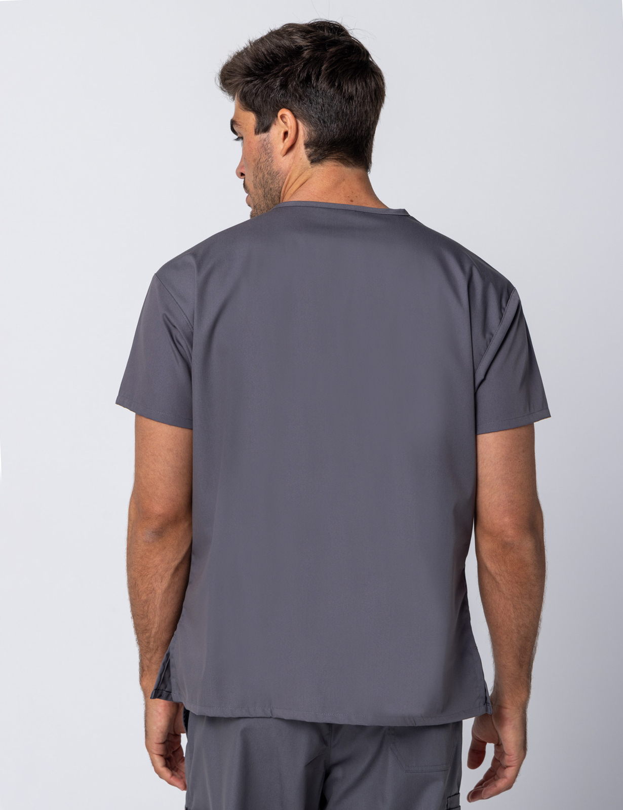 Men's 4 Pocket Scrub Top - Steel Grey - 3X Large - 2
