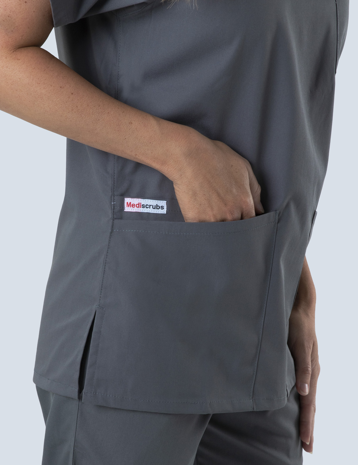 4 Pocket Scrub Top - Steel Grey - 5X Large - 2