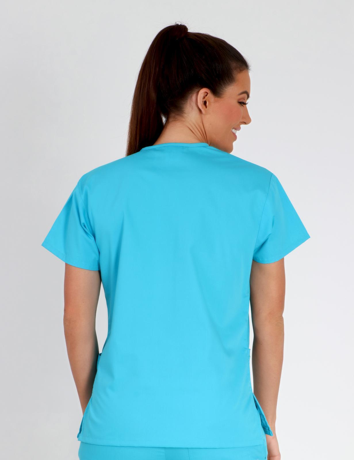 4 Pocket Scrub Top - Aqua - 5X Large - 2