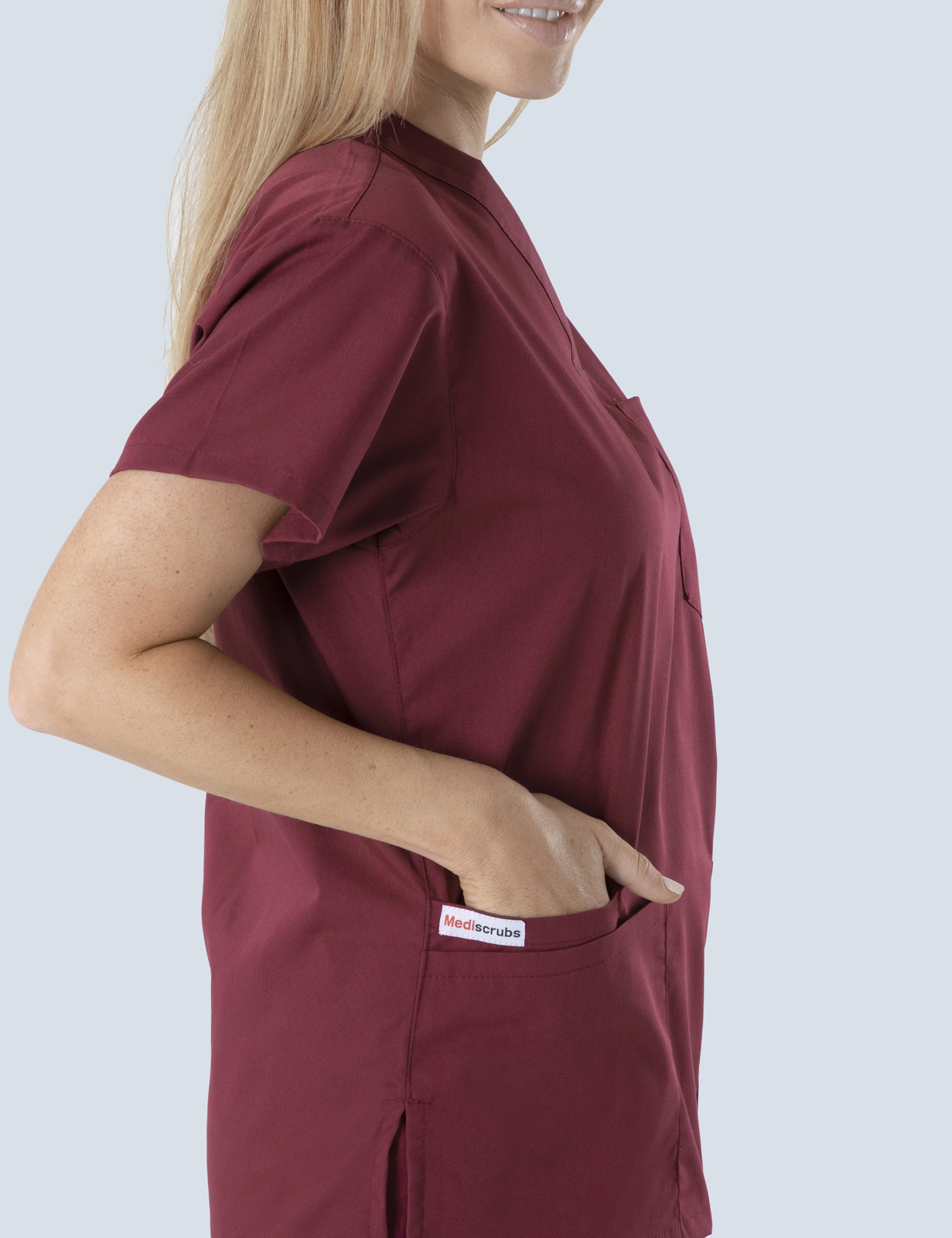 4 Pocket Scrub Top - Burgundy - 5X Large - 2