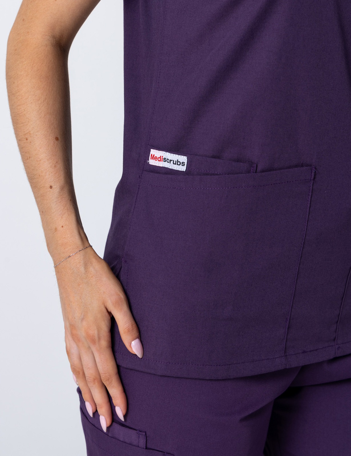Women's 4 Pocket Scrub Top - Aubergine - 4X large - 2