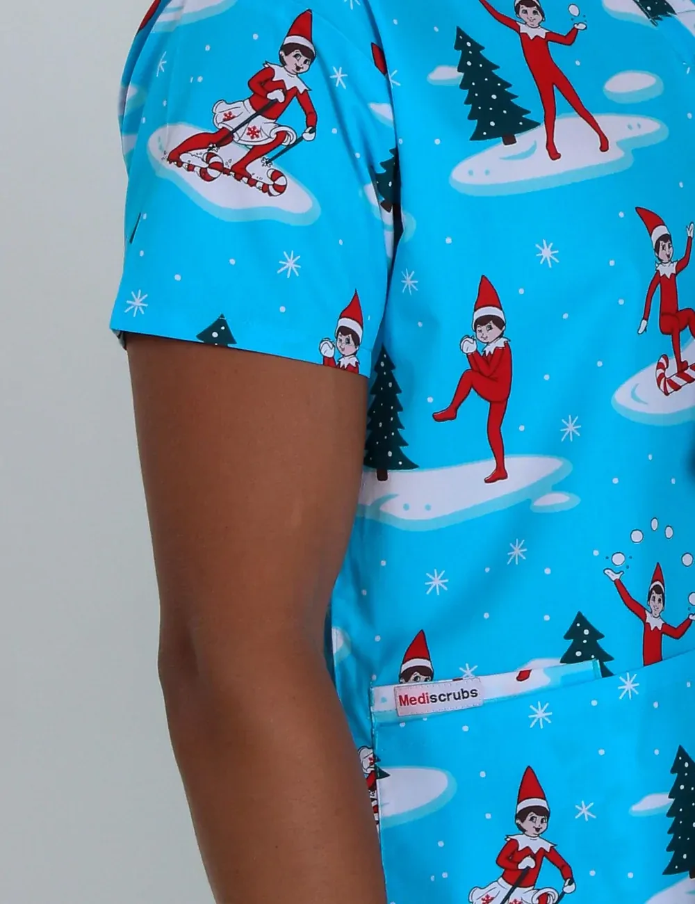 Christmas is Better with Us Men's Classic Scrub Top featuring The Elf on the Shelf® - XXS - 2