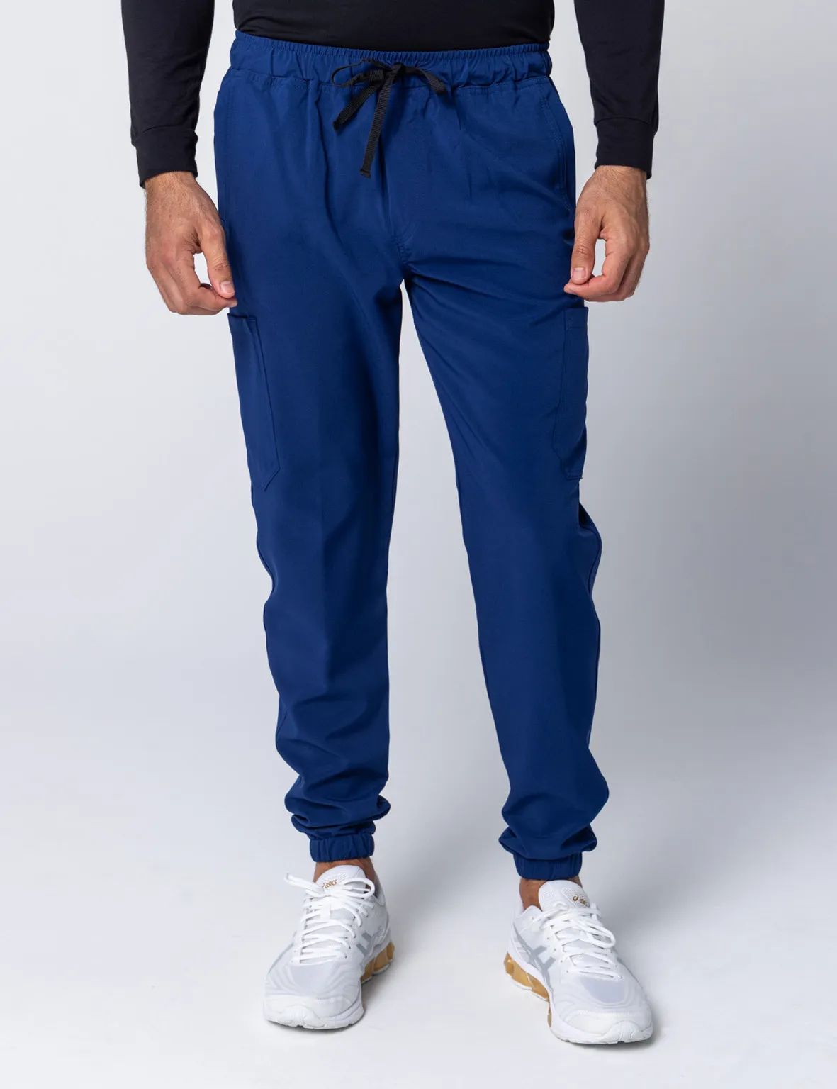 Tweed Health Super Clinic (Men's 4 Pocket Scrub Top and Jogger Pants in Midnight Blue incl Logos) - 2