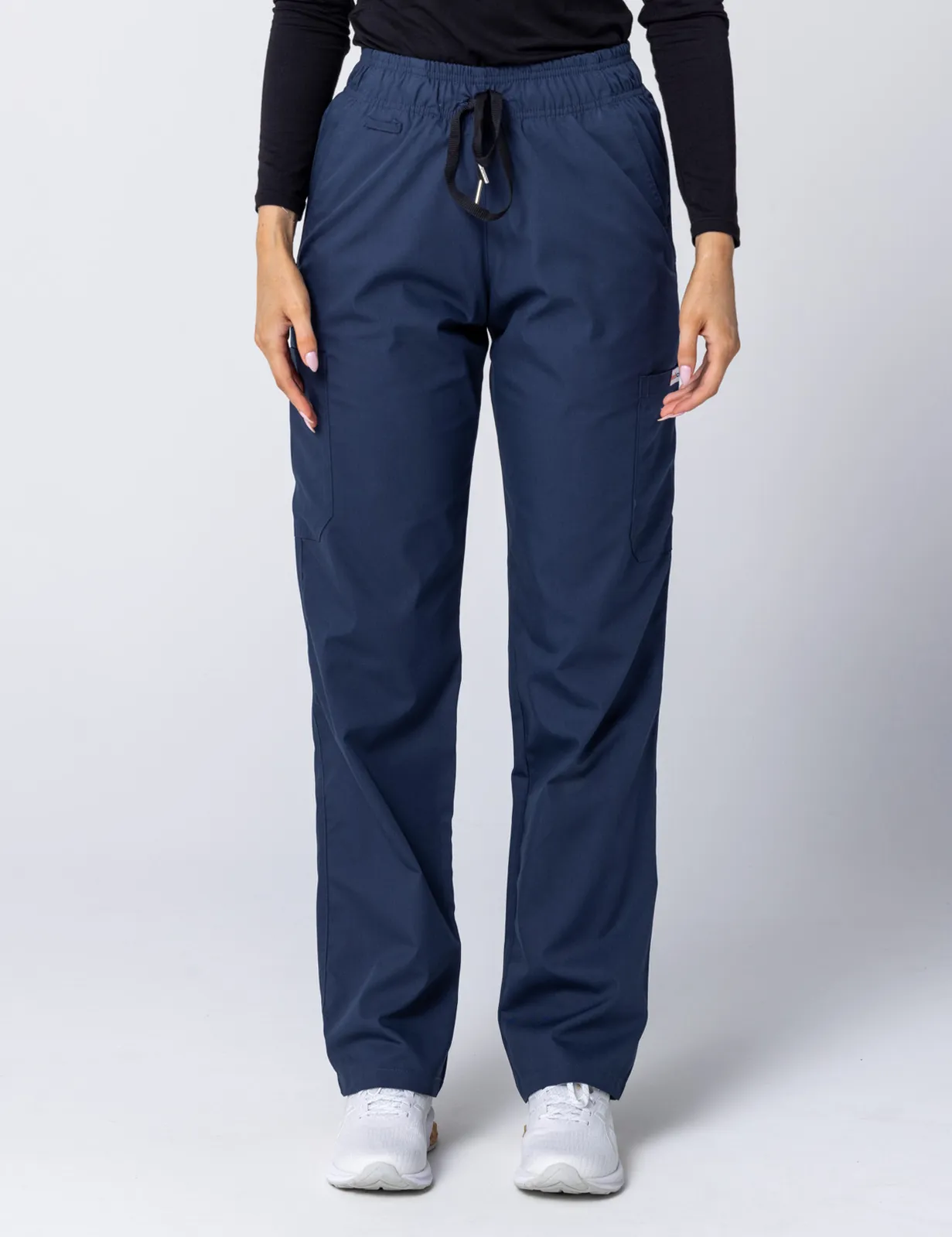 Tweed Health Super Clinic (Women's Fit Solid Scrub Top and Cargo Pants in Navy incl Logos) - 2