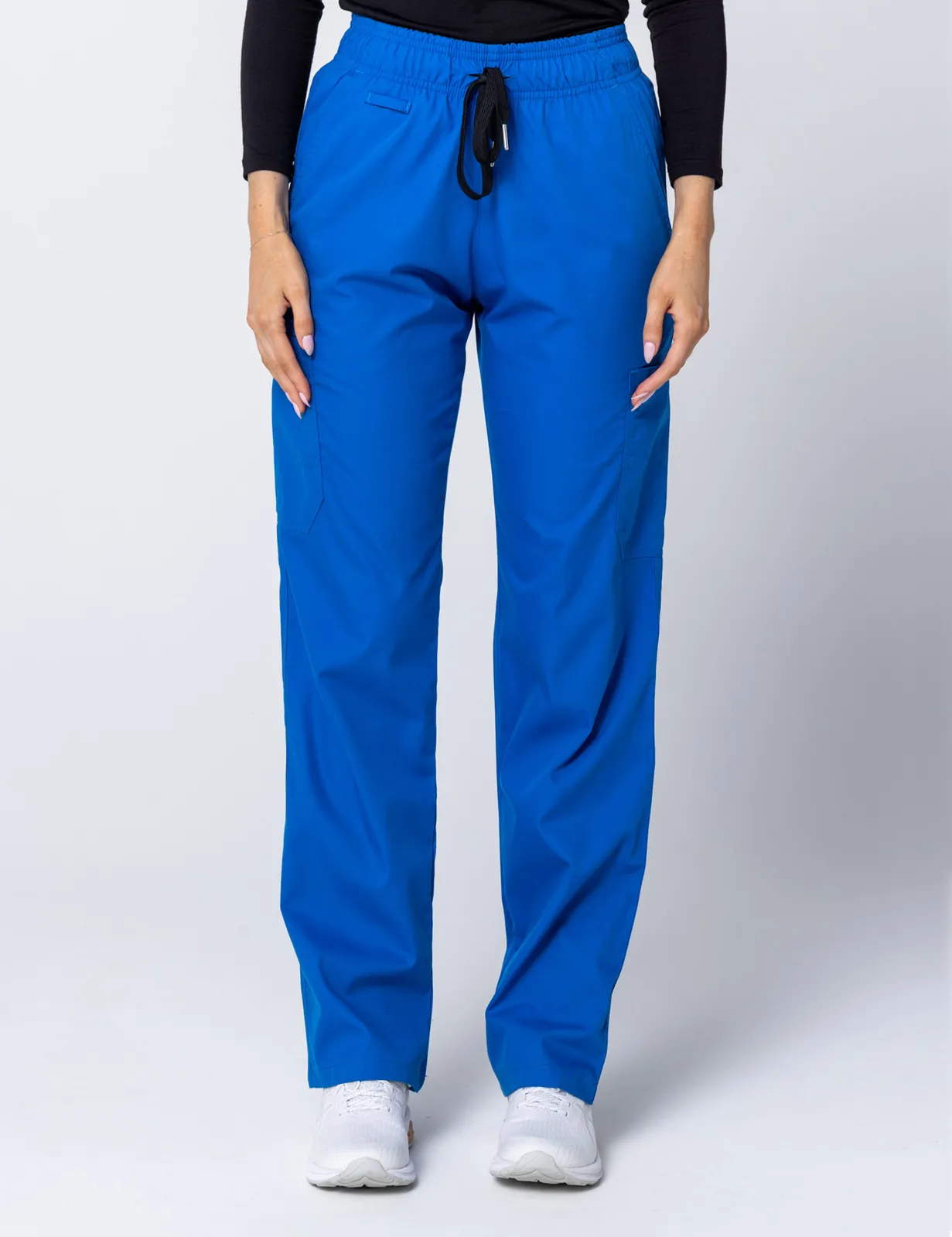 Tweed Health Super Clinic (Women's Fit Solid Scrub Top and Cargo Pants in Royal incl Logos) - 2