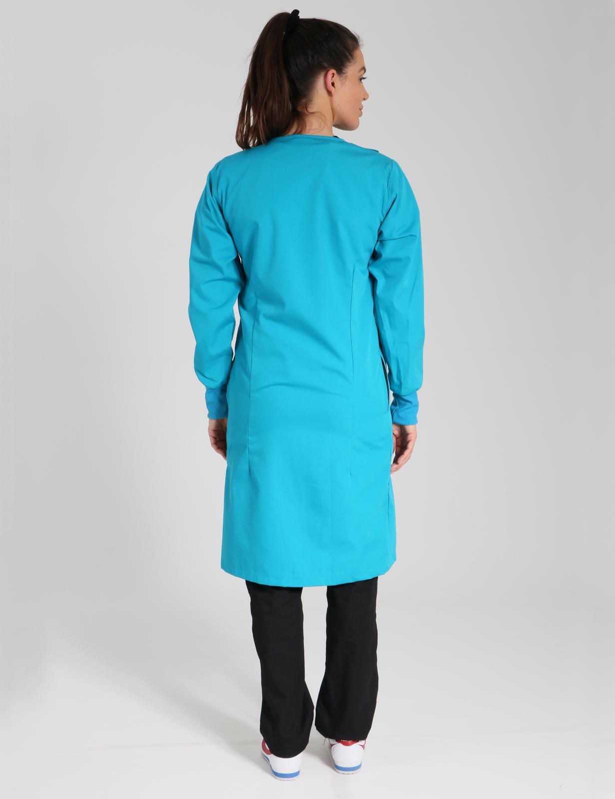 Side Opening Lab Coat - Teal - Small - 2