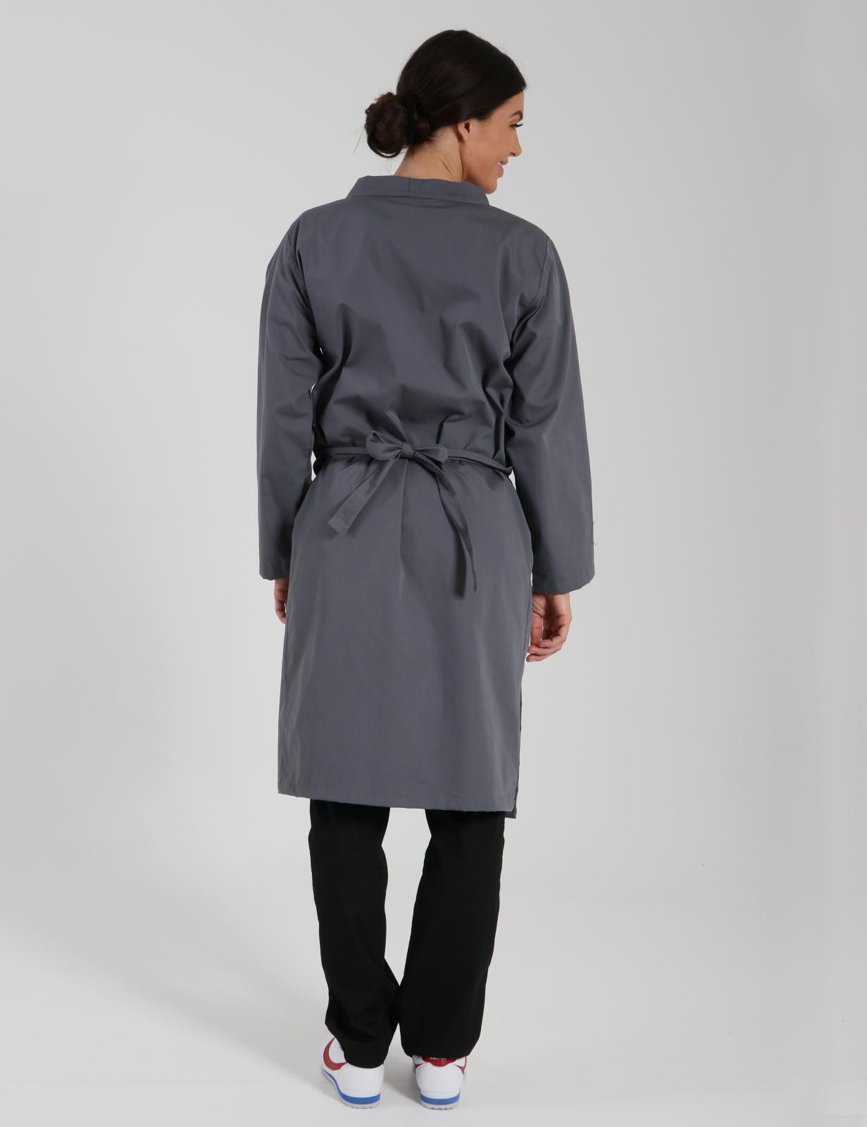 Wrap Around Lab Coat - Steel Grey - 4X Large - 2