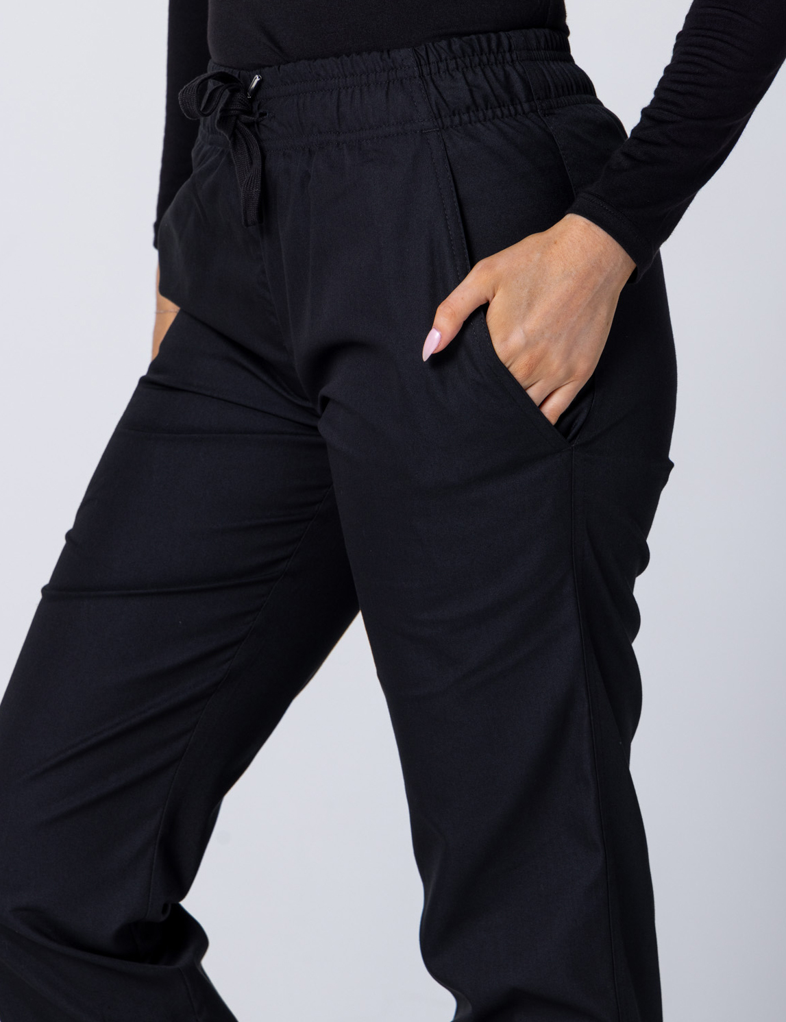 Women's Regular Cut Pants - Black - Medium - Tall - 2