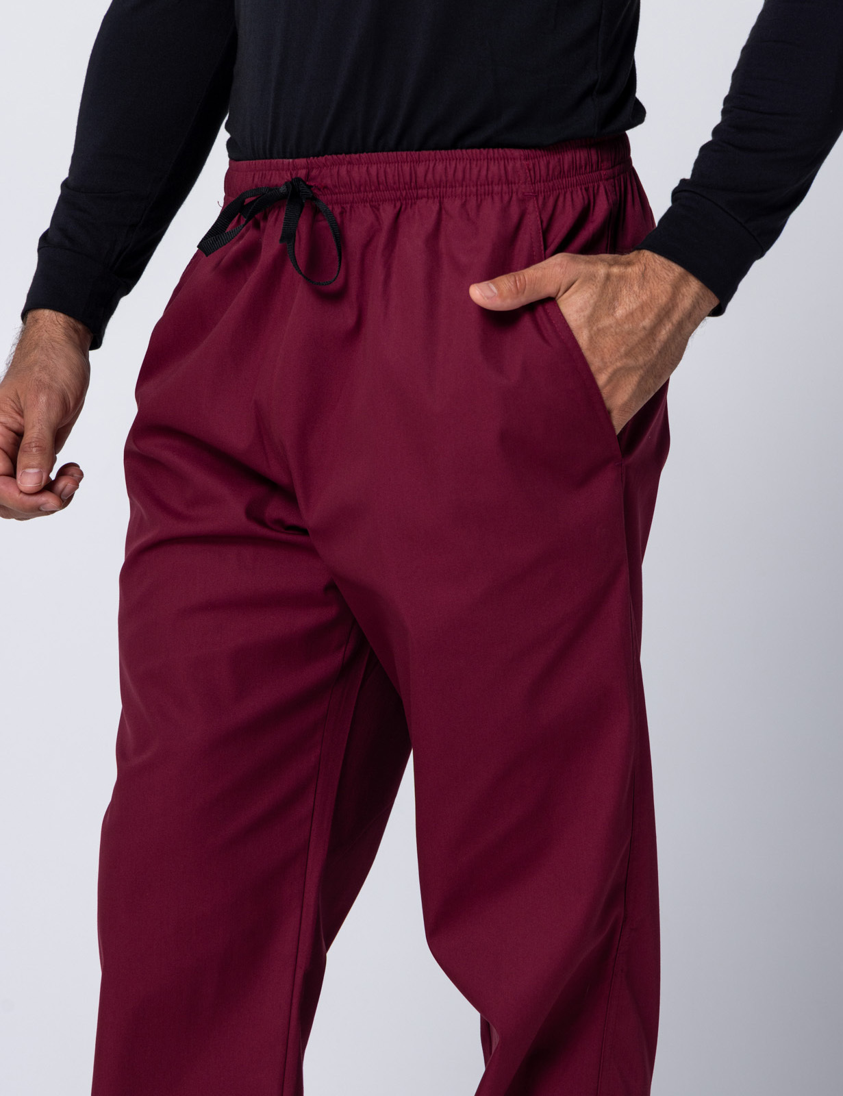 Men's Regular Cut Pants - Burgundy - 2X Large - 2