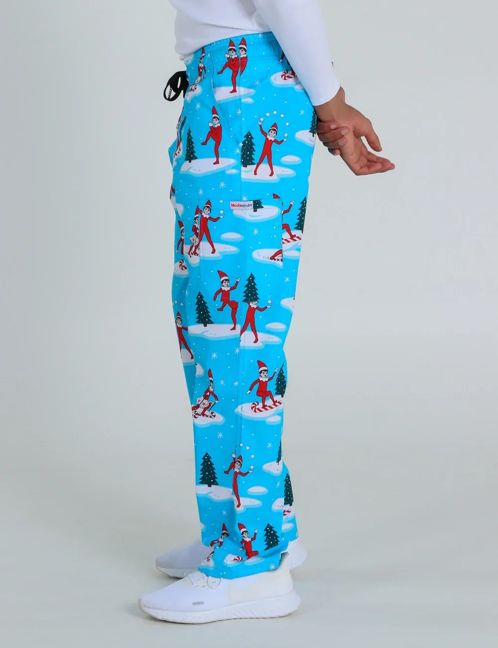 Christmas is Better with Us Men's Cargo Scrub Pants featuring The Elf on the Shelf® - XXS - 2
