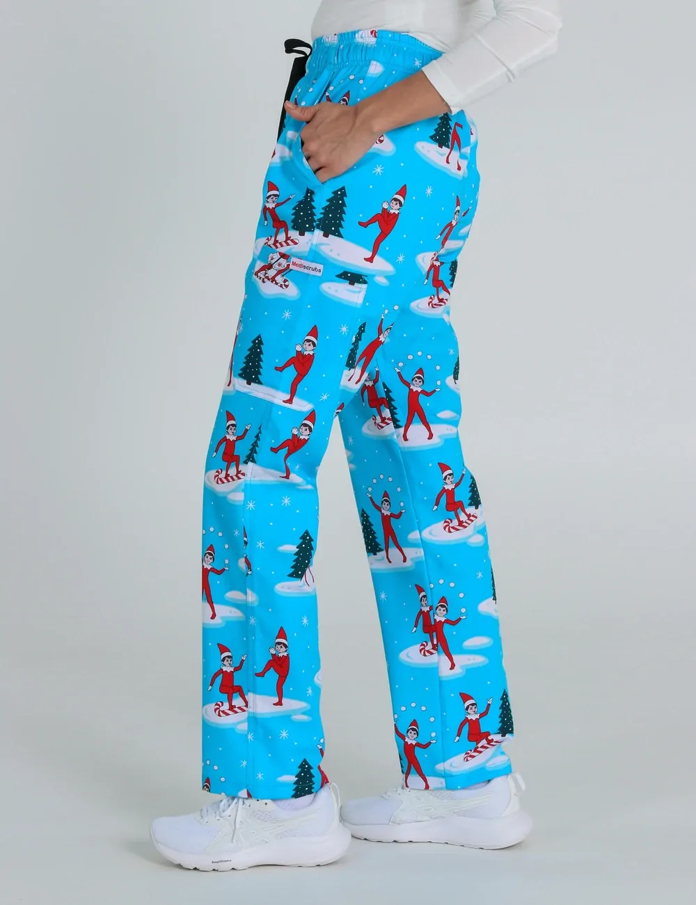 Christmas is Better with Us Women's Cargo Scrub Pants featuring The Elf on the Shelf® - XXS - 2